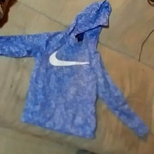 Boys nike Dri-fit hoodie blue and white